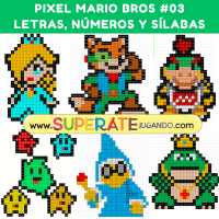 Pixel Mario Bros 3 - Letras, Números y Sílabas